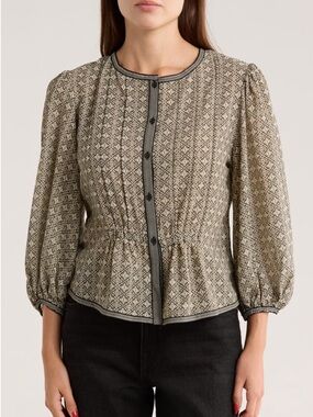 Like new black & cream Max Studio blouse XL